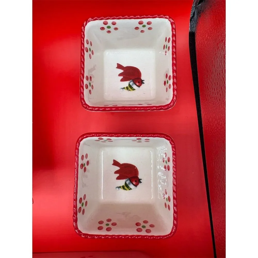 Temptations Holiday‎ Stoneware  6 pieces Christmas Festive Multicolor oven safe
